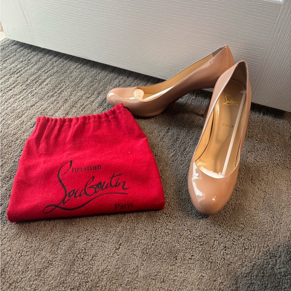 Christian Louboutin Blush Patent Leather Pumps